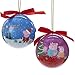 Kurt Adler 80 MM 2 Assorted Blue And Purple Peppa Pig Daddy And George Decoupage Christmas Ball Ornaments