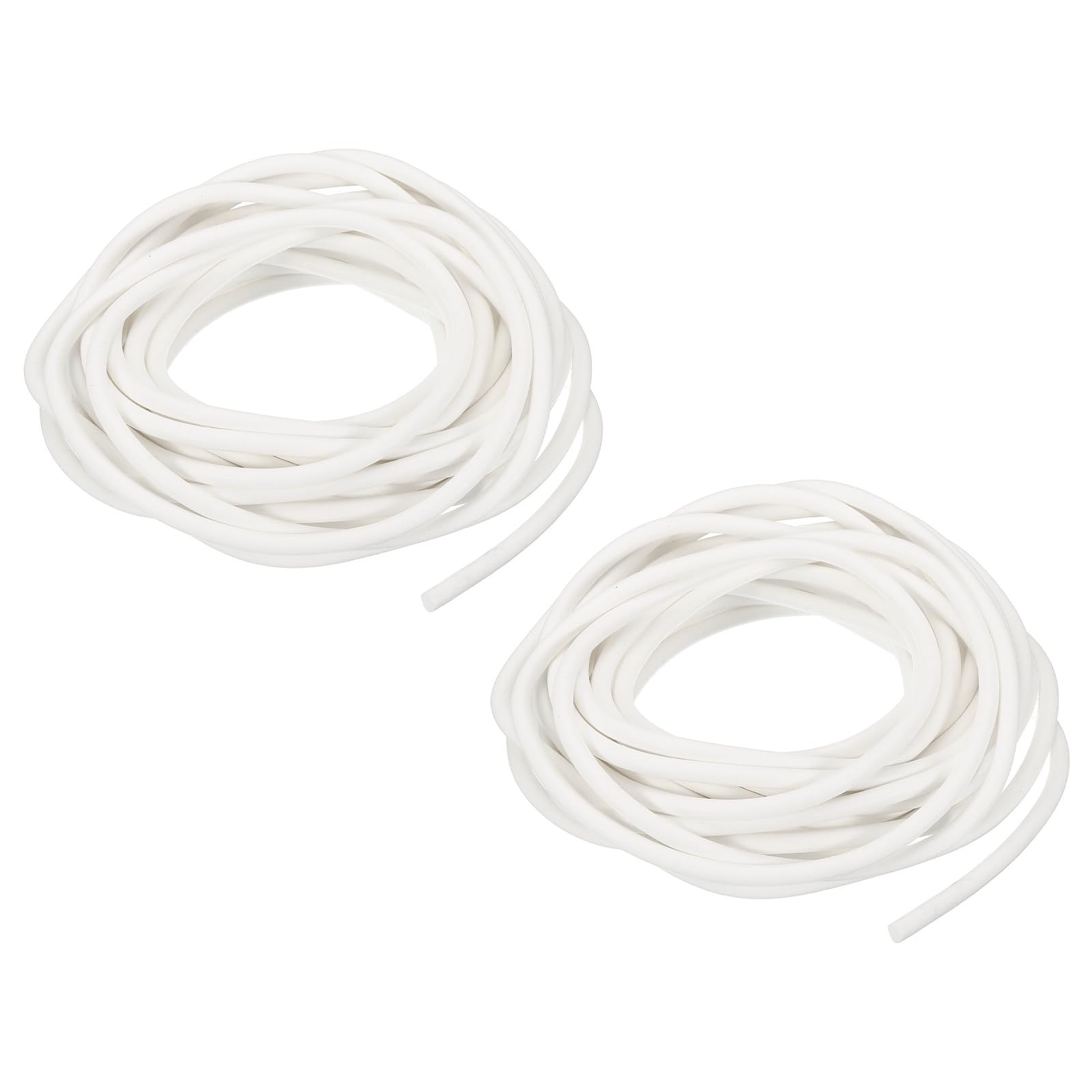 PATIKIL Silicone Foam Seal Strip 5mm Dia 7.5 M(24.6 Ft) Long, 2 Pcs Round High Density Solid Sponge Rubber Weather Seal Strip for DIY Warehouse Concrete Joints Wall Cracks, White — image 1