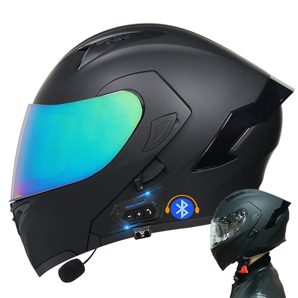 CNNGU Casco De Moto Modular Bluetooth Integrado, con Doble Visera Cascos De Motocicleta, Casco Integral ECE Homologado, para Mujeres Y Hombres, Transpirable Y Cómoda — view 17