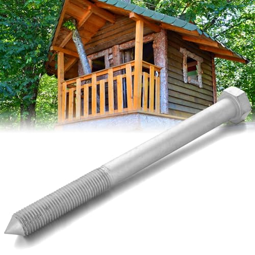 Otoolling 1 Pc Treehouse Lag Bolt Hot Dip Galvanized Hex Head Lag Screws for Treehouse Brackets Hardware Deck Construction Wood Framing Heavy Duty (1.25 x 15 Inch)