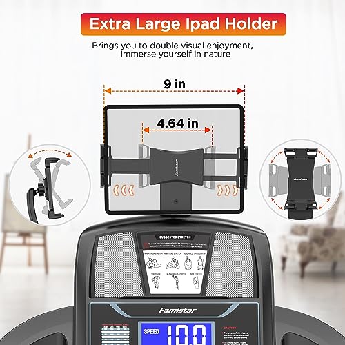 Image of Portable Folding Treadmill for Home Office with 15Auto Incline, 300lbs Capacity, 10MPH Fast Speed, 64+3+3+1 Programs