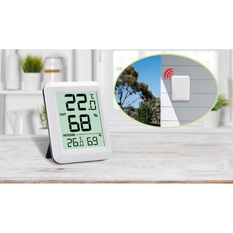 ABS Indoor Outdoor Thermometer Hygrometer Dry-Wet Digital Display Room Temperature Meter