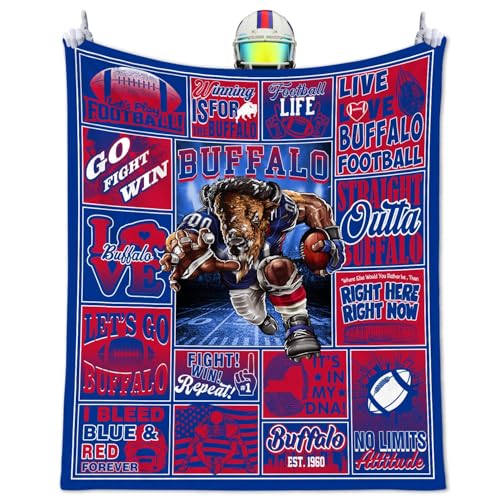 Football Blanket Gifts for Men 50 X 60 City Football Lovers Fan Gifts Merch Gear Suff Sports Fan Throw Blankets for Sofa Bed Bedroom Living Room Royal Blue