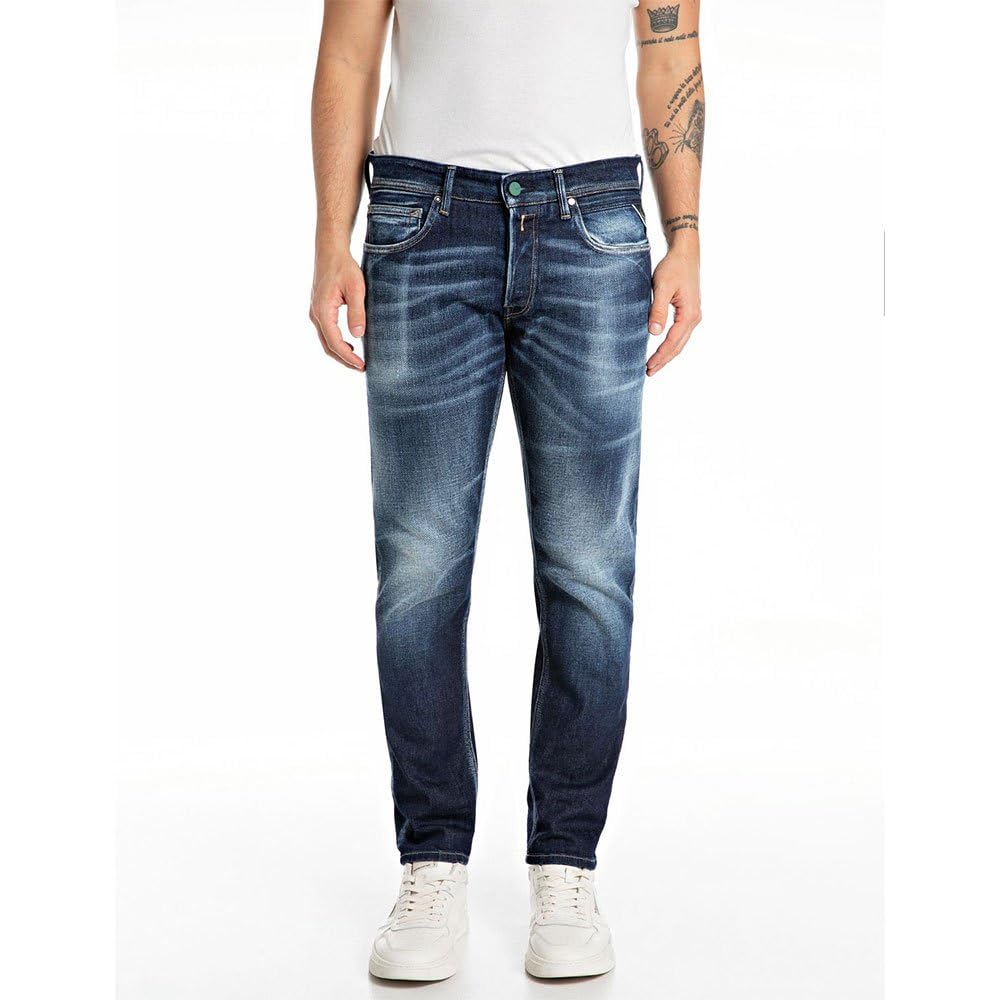 Replay Herren Jeans Willbi Regular-Fit, Blau (Dark Blue 007-5), 29W / 32L