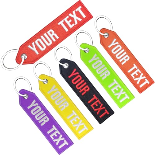 Uayma Custom Embroidery Keychain, Personalized key-ring accessories Women, motorcycle Keychains for Men (Round Arrow)