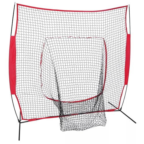 Venbytech for 7x7Ft Frame Baseball Softball Teeball Practice Batting Bow Training Net W Bag