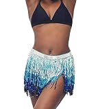 Paillettenfransenrock hat freie Größe und ist für alle Frauen und Mädchen geeignet. Die Taillenlänge beträgt ca. 26,77 bis 72,83 Zoll (68-185 cm). Erhältlich in Silber, Schwarz, Rot und so weiter.