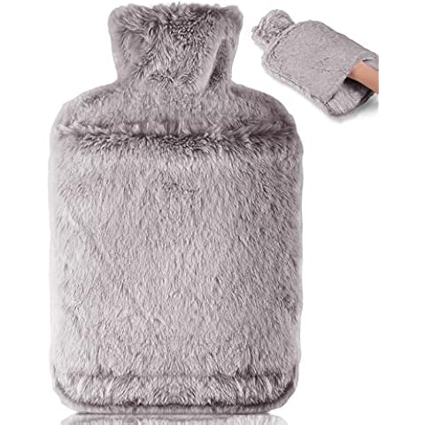 BOLEi 2L Leakproof Faux Fur Hot Water Bottle Cover