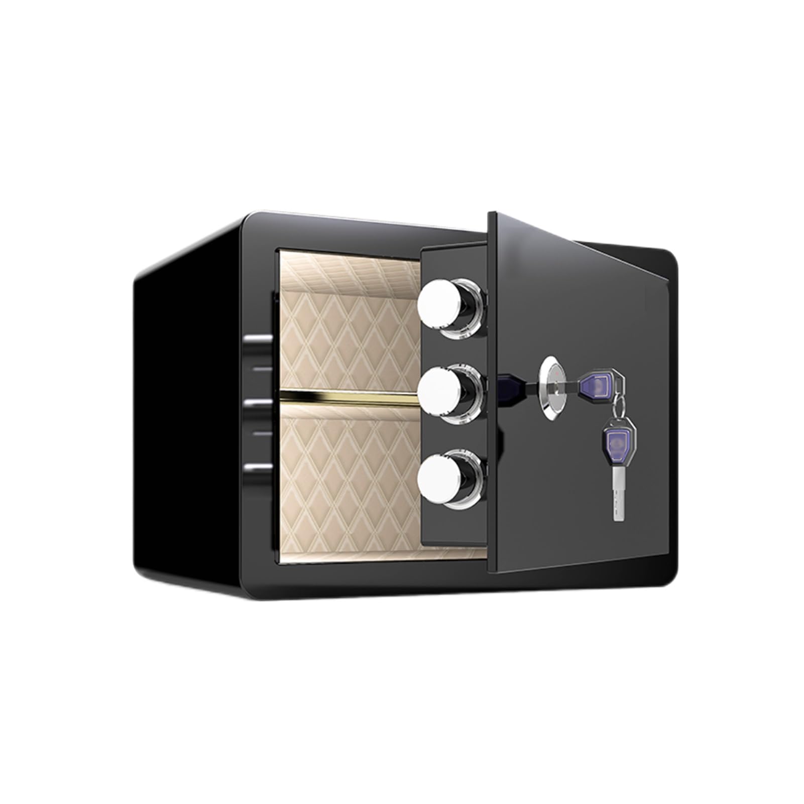 Electronic Safe, Fireproof, With Spare Key And Removable Partition, Suitable For Commercial Cash Storage Or Home Security