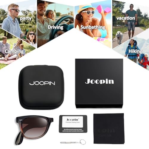 Image of Joopin Square Sunglasses Polarized UV400 Designer Sun Glasses Men Women | Oversized, Plastic Frame, Retro, Vintage, Unisex, Trendy Shades for Driving, Party, Fishing, Business, Costume