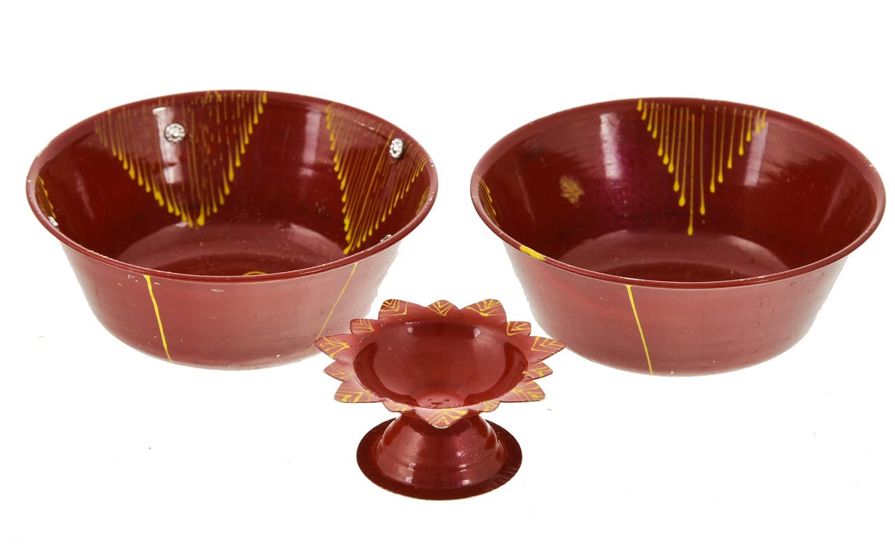Giftrend Karvachauth Pooja Thali Set with Pooja Kit Kundan Stone Work 2