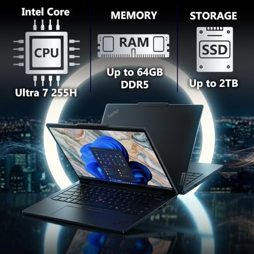 Image of Lenovo ThinkPad E16 Gen 3, 16 inch FHD+ IPS Display, Intel Ultra 7 255H, 32GB DDR5, 512GB SSD NVMe, Fingerprint, Backlit Keyboard, WiFi 6E+BT, RJ-45, FHD Webcam, W11P, AI Business Laptop - Black