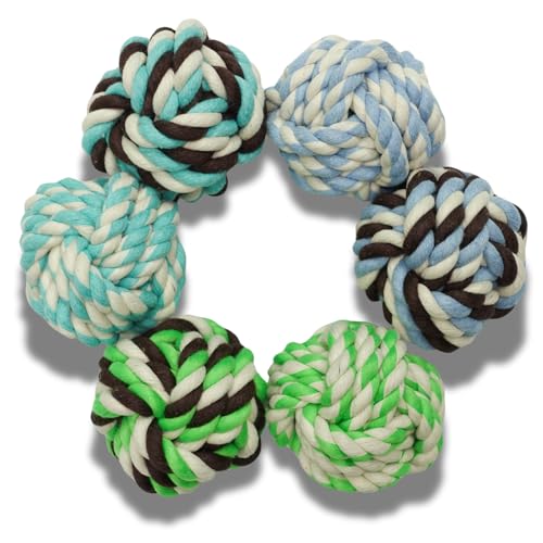6 Pack Rope Balls for Small Dogs & Puppies – Durable, Interactive Chew Toys – for Playtime and Fetch- Ideal for Teething, Training, and Playtime 6 Pack Rope Balls for Small Dogs & Puppies – Durable, Interactive Chew Toys – for Playtime and Fetch- Ideal for Teething, Training, and Playtime