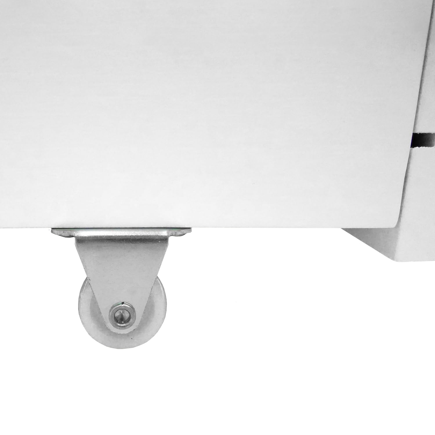 Happy Garden Juego de 2 cajones Blancos para Guardar bajo la Cama, Caja de Madera con Ruedas para Guardar bajo el somier