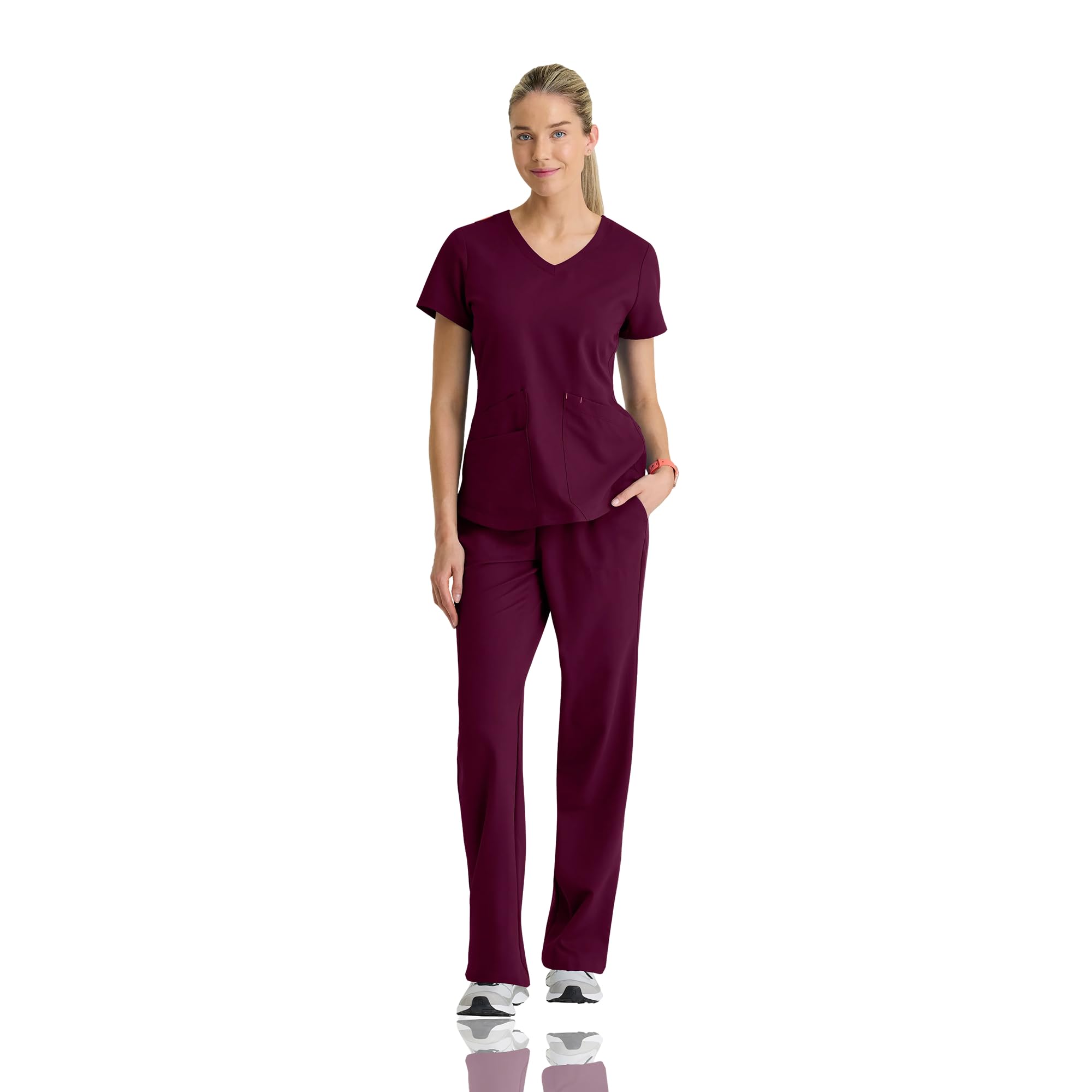 Barco Women's Wine Strong Zoe Classic Fit Scrub Top & Pant Set For – Up To 70°C Wash, Natural Stretch, Moisture Wicking, Anti-Static, X-Small