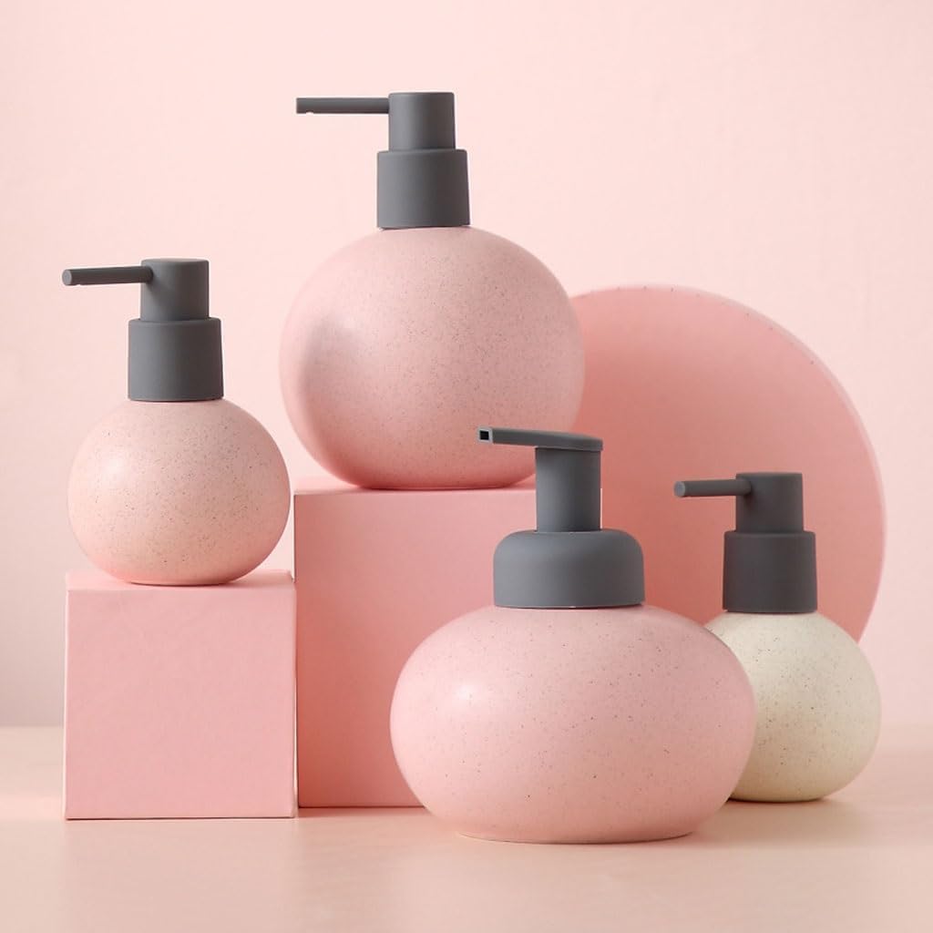 Riutilizzabile Dispenser di sapone schiumogeno grande da 620 ml Bottiglia di shampoo per gel doccia multifunzionale Dispenser di sapone per mani schiumogeno in ceramica Resistente