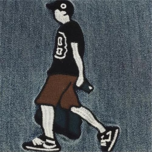 Boys Baggy Elastic Waisted Jeans Casual Wide Leg 𝐕intage Trousers Teen Fall Straight Leg Denim Pants with Pokets4