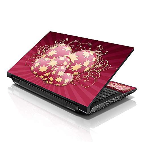 Image of LSS 15 15.6 Inches Laptop Notebook Skin Sticker with 2 Wrist Pads - Reusable Cover Protector Vinyl Sticker Cover Decal Fits 13 inch - 16 inch HP Asus Acer Samsung - Star Hearts Pattern