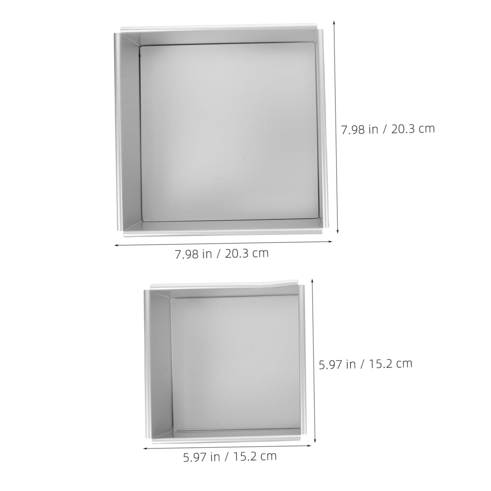 2 pièces Moules à Pâtisserie Carrés Aluminium avec Fond Amovible Moules à Gâteau Antiadhésifs pour Chiffon Tiramisu et Mousse Accessoires de Cuisson Polyvalents pour Maison et