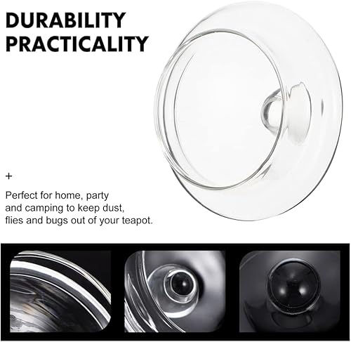 Miniatura 4 de DOITOOL Infusor de té 3 piezas de tapa de vidrio de repuesto, repuesto de tapas transparentes, repuesto de tapa de tetera para tetera pequeña, ollas
