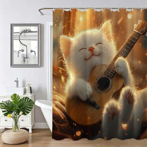 Rideau de douche en tissu polyester de qualité supérieure avec ourlet lesté - 2