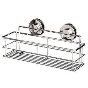 Shower Caddy Shower Stainless Steel Storage Bracket Suction Cup Deep Bath Wall Mount Shelf Shampoo Shower Gel Holder