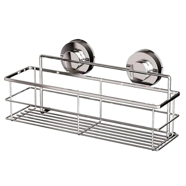 Shower Caddy Shower Stainless Steel Storage Bracket Suction Cup Deep Bath Wall Mount Shelf Shampoo Shower Gel Holder