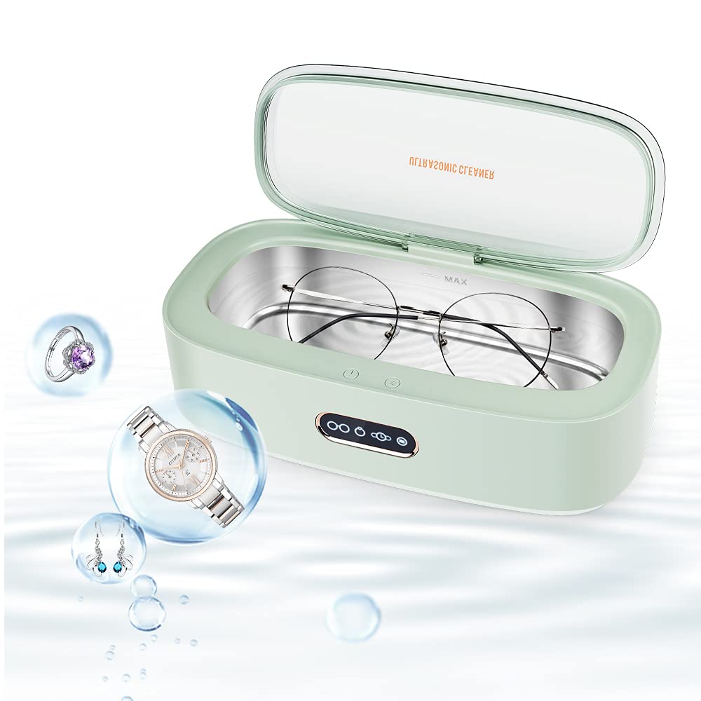 Jewelry Cleaner, 300ml Jewelry Cleaning Machine, 45khz Stainless Steel Jewelry Cleaner with 4 Cleaning Modes for Jewelry Eyeglasses Watches Rings