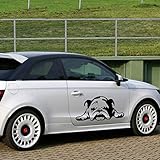 Aufkleber Katze Auto Niedliche Englische Bulldoggen-Muster-Müder Hundeauto-Aufkleber-Karosserien-Aufkleber Für Lkw Suv-Tür-Aufkleber 33X69,6 Cm Für Auto-Laptop-Fenster-Aufkleber