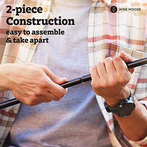 Wise Moose Fire Poker - 34 Inch Campfire Poker With Blow Poke Function, 2 Part Assembled Fire Pit Poker, Fire Poker For Fire Pit With Wooden Handle, Fire Pit Tools For Indoor, Fire Pit Poker Outdoor #TOP3