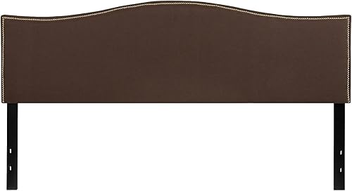 Miniatura 29 de Flash Furniture Bedford - Cabecero de cama doble tapizado con ribete de uñas en tela beige Blanco,Negro -,Marrón