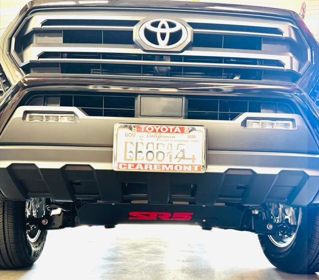 APC21 " SR5 " Custom Skid Plate, Compatible With Toyota Tacoma 24-25 2WD & 4WD - Fits Gas Models Only. Easy Oil Filter Access, Black With Red Emblem, *NOW WITH SUPER DURABLE POWDER COATING*
