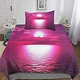  Poudre de Barbie Housse De Couettes Imprimée 3D 2 Pièces Housse De Rose Couette en Microfibre Couette Sets Fermeture Éclair Cachée pour Garçons Et Filles Single（135x200cm）