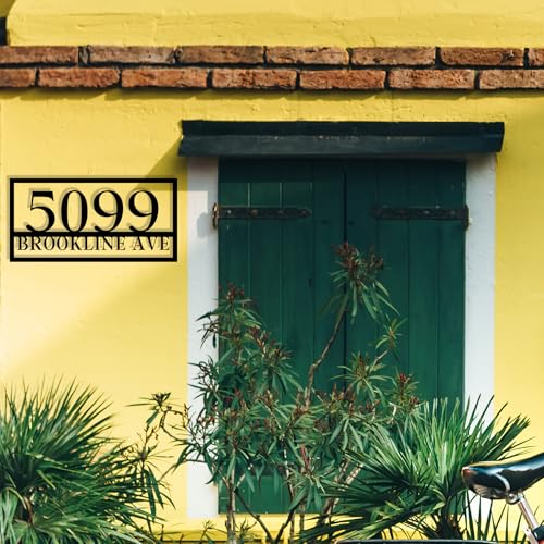 Image of Personalized House Number Custom Metal Address House Numbers Modern House Number Sign for Outside