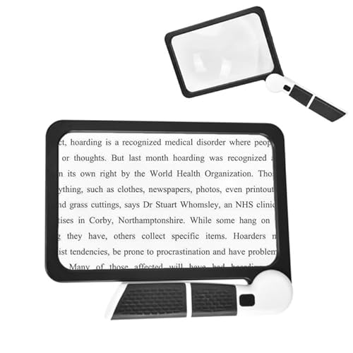 5X Magnifying Glass with Light, Handheld Magnifier for Reading, Large Magnifying Glass with 48 LED Light and Anti-Glare Lens, Illuminated Magnifier for Seniors, Macular Degeneration, Low Visions