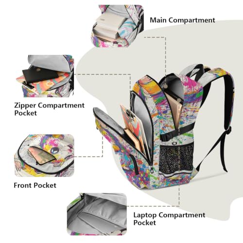 Mochilas para trabajo de 17.5 pulgadas con estampado de hámster 5