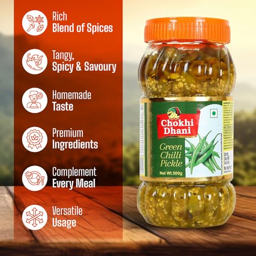 Image of Chokhi Dhani Kair Pickle 200g & Green Chilli Pickle 500g Combo | Rajasthani Achar Combo | Spicy Indian Pickles | No Artificial Flavours | Veg