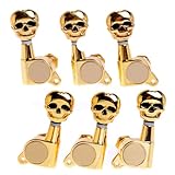 1set 3L3R Skull Guitar Sealed-gear Tuning Pegs Machine Head Gold (A3032)