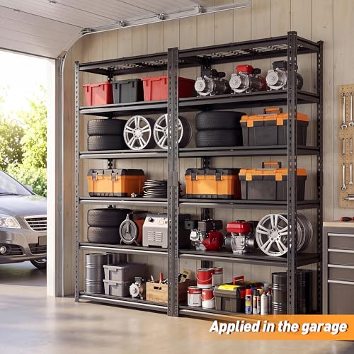 REIBII 3300LBS Garage Shelves, 6 Shelf Storage Rack, Adjustable Metal Shelving Unit, 79" Hx40 Wx16 D, Multi-Use Storage Shelves for Kitchen, Office Room, Pantry, Basement - Image 3