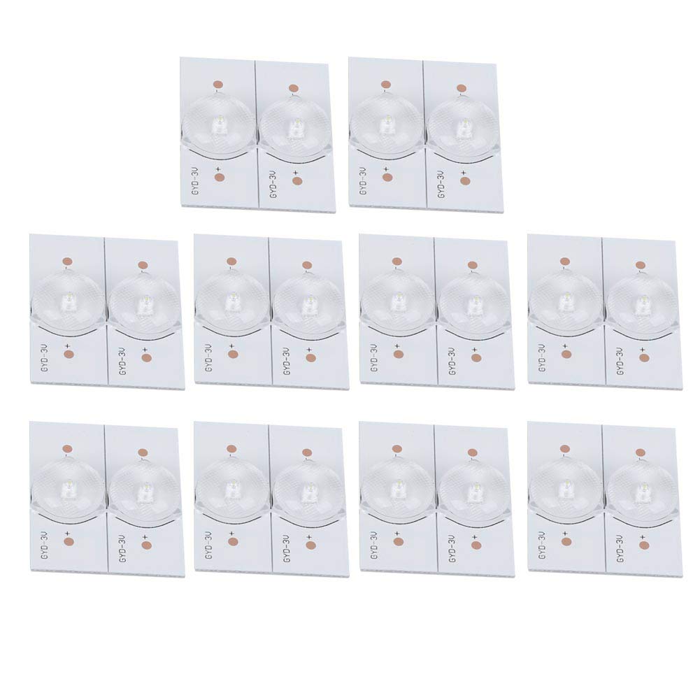 aqxreight 3V SMD Lamp Beads with Fiberglass Board Concave Lens Fliter Strips for LED TV Repair Compatibility with Wide Settings You It for Commercial Can Your Needs Ease (20PCS)