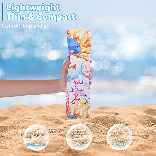 Microfiber Ligthweight Beach Towel Thin Quick Dry Super Absorbent Oversized Large Sand Free Towels For Travel Sports Pool Swimming Bath Camping Beach Accessories Vacation Essential Gift #TOP1