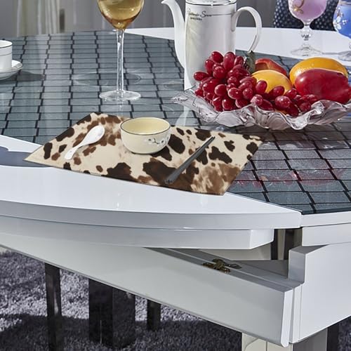 Sets de table imprimé vache en toile lavable pour table de salle à manger 45 x 30 cm
