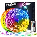 DAYBETTER Led Strip Lights 200ft, RGB Led Light Strip with 44Keys Remote Controller, Color Changing Led Lights for Bedroom 100 ft of 2 Rolls