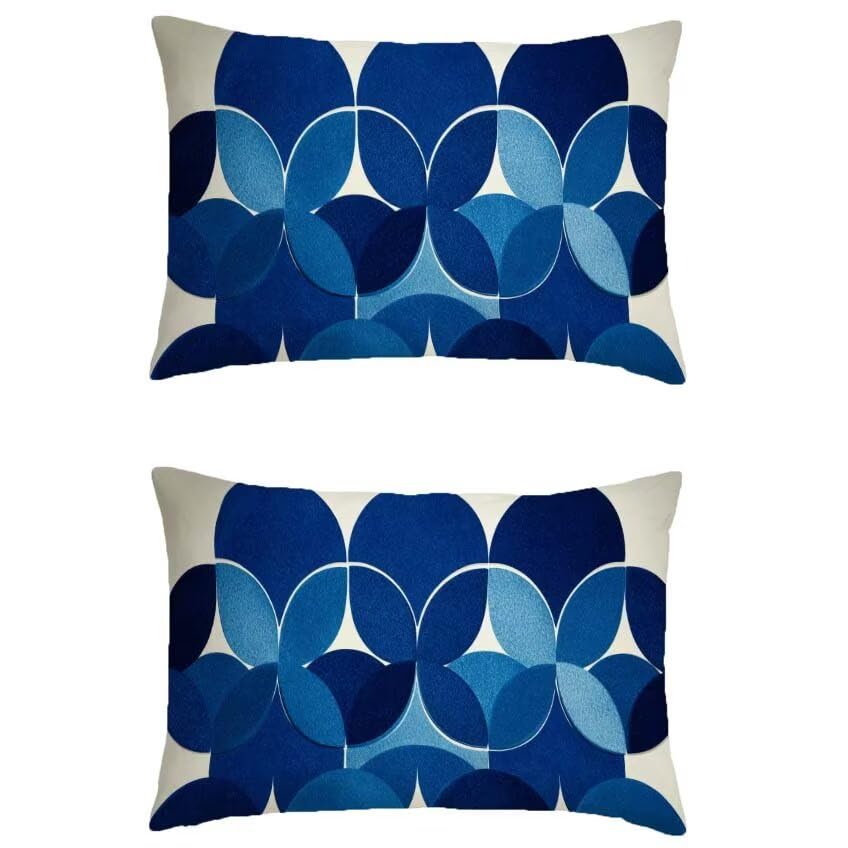 Housse coussin exterieur bleu 60x80 imperméable pour salon de jardin