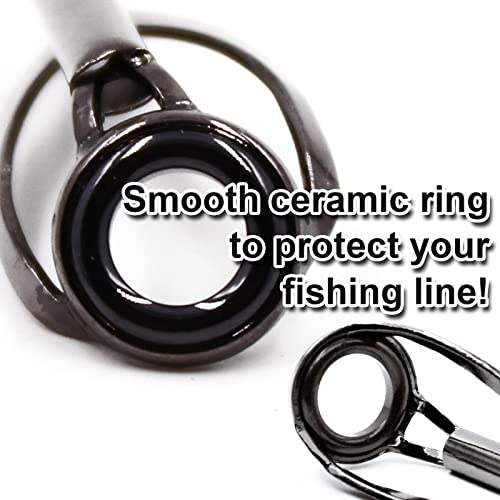 9Km Dwlife Fishing Rod Tip Guide Repair Kit Pole Replacement Stainless Steel Ceramic Ring Saltwater Freshwater Mixed Size In A Box(8Pcs) #TOP4