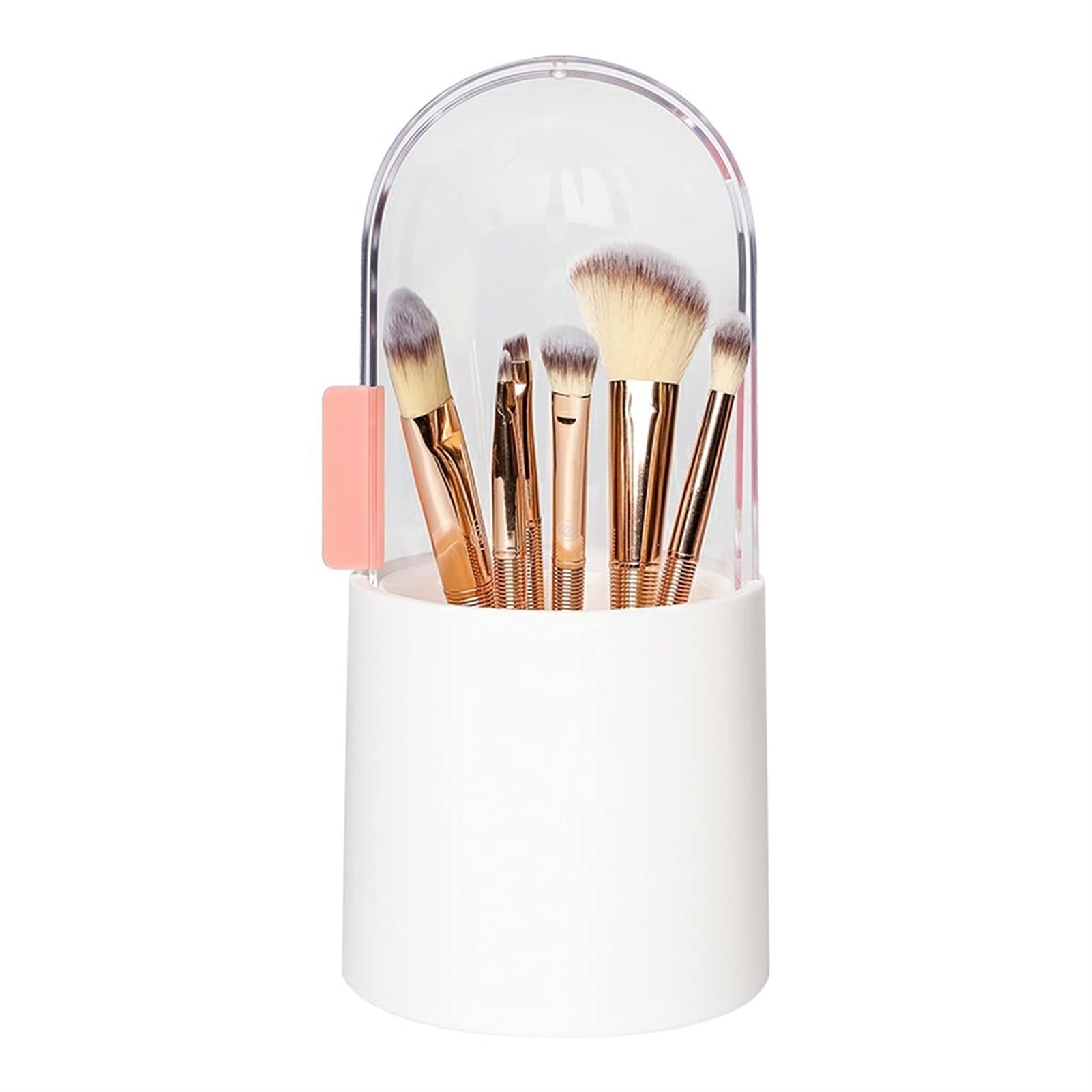 HDBCYUAZ Makeup Brush Acrylic Storage Box Eyebrow Pencil Eyeliner Barrel Dressing Table Desktop Cosmetic Portable(B)