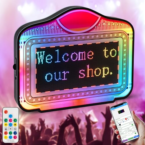 LED Screen Letter Bottle Presenter, VIP Bottle Service Sign, APP Programmable Acrylic Handheld Light Box with RGB Color Change & Scrolling Message for Nightclub Bar Party Birthday (App Programmable)