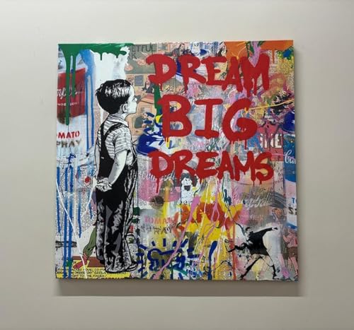 Affiche Graffiti Boy pour réveiller un mur blanc triste 60x60 cm