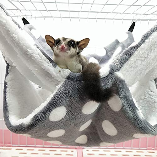 LeerKing hangmat en knuffelbed set knuffelige grot pluismat stapelbed hangend bed kooi klein dier bed knaagdier voor rat… - Image 5