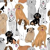 BEETAL Cartoon Dog Pets Animals Abstract Art Peel and Stick Wallpaper Easy Peel Off Contact Paper Stick on Adhesive Wall Paper for Bathroom Waterproof Renter Friendly